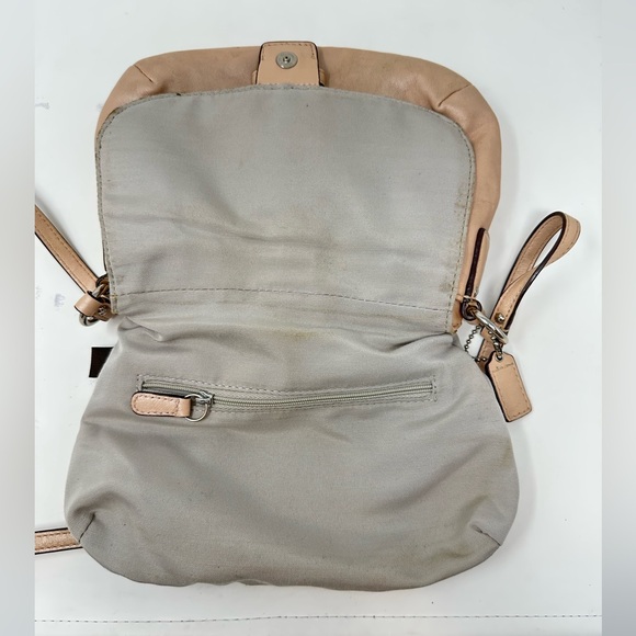 Coach Soho Shell Pearlescent Leather Flap Small Crossbody Purse Bag - Picture 7 of 15